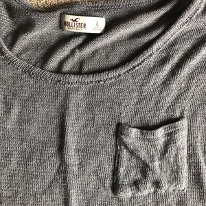 Hollister Grey Soft Cropped Long-Sleeve Sweater 🌚